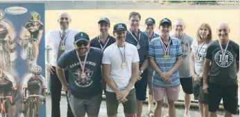  ??  ?? Among the award winners at Warragul Cycling Club’s presentati­on night are, from left Shane Stiles, Brett Kennedy, Brett Rollinson, George Tambassis, Colin Brown, Rob Monk, Connor Bagot, Peter Macdonald, Annie Pryjmak and Ross Henry.