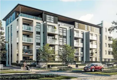  ??  ?? The Hobsonvill­e developmen­t, Kerepeti, with 47 integrated build to rent units. The developer is New Ground Capital, Nga¯ i Tahu Property and NZ Super Fund.