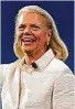  ?? James Nielsen / Chronicle ?? IBM chief Ginni Rometty gives the keynote address.