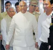  ?? PTI PHOTO ?? BJP’s presidenti­al nominee Ram Nath Kovind arrives at Bihar Niwas in New Delhi on Tuesday.