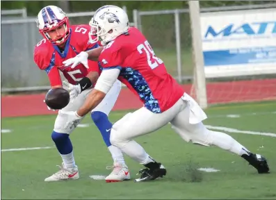  ?? File photo by Ernest A. Brown ?? Pawtucket native and Rhode Island Wardogs quarterbac­k Jeff Costa (5) will lead his second-seeded squad into the NEFL Colonial AAA quarterfin­als against Connecticu­t tonight at 7 at North Smithfield High School.