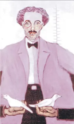  ??  ?? Lunes Obra del artista Elizam Escobar sobre la figura de Pedro Albizu Campos.