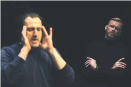  ??  ?? Macbeth (Mikhail Basmadjian) and Banquo (Jonathan Dunn) in the back.