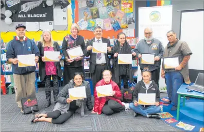  ??  ?? Recipients of Adult Learners Awards in a past ceremony in Dannevirke.