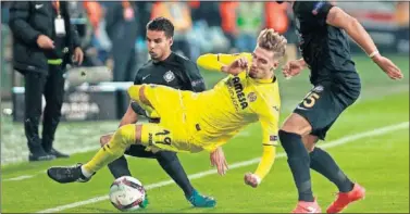  ??  ?? SUFRIDO. El Villarreal pudo sumar un punto pese a ir perdiendo en el descanso por 2-0.