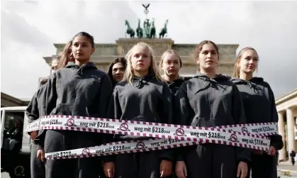  ?? Photograph: Carsten Koall/Getty Images ?? Abortion rights activists stage a protest in Berlin, Germany.