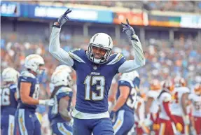  ?? JAKE ROTH/USA TODAY SPORTS ?? The return of wide receiver Keenan Allen could help the Chargers mimic the rise of the Eagles this past season.