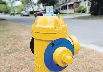  ?? BOB TYMCZYSZYN THE ST. CATHARINES STANDARD ?? New reflective markers are being installed on fire hydrants in St. Catharines.
