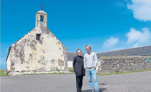  ??  ?? NEW LIFE: Kate MacDonald and Jonny Ingledew at historic Nunton Steadings on the Isle of Benbecula where they will distill whisky