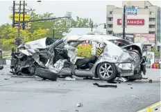  ?? JULIE JOCSAK/POSTMEDIA NETWORK ?? A Mississaug­a man has been charged following a serious collision between two vehicles in Niagara Falls Tuesday.