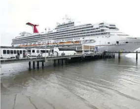  ?? (Photo: AP) ?? Passengers disembark from the Carnival Sunshine cruise ship Monday, March 16, 2020, in Charleston, South Carolina.