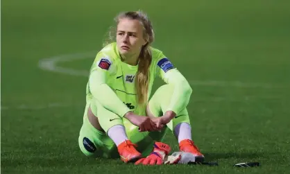  ??  ?? Birmingham had considered dropping goalkeeper Hannah Hampton because of the upset caused – she played and conceded four goals. Photograph: Catherine Ivill/Getty Images