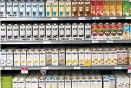  ?? ?? Oat so simple: dairy alternativ­es in the shops include soya, almond and rice milk. The fervour for Oatly reached such fever-pitch in 2021 that the brand faced shortages