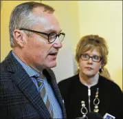  ?? BOB ANDRES / BANDRES@AJC.COM ?? Lt. Gov. Casey Cagle (left) came to the defense of state Sen. Renee Unterman, R-Buford, (right) after she was attacked by the campaign of Cagle’s opponent in the governor’s race, Brian Kemp, as “mentally unstable.”