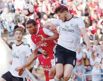  ??  ?? Rúben Dias apontou o terceiro golo das águias na Pedreira