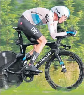  ?? FOTO: EFE ?? Chris Froome fue 5º en la crono, y ya tiene el podio a 39 segundos