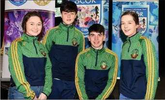  ??  ?? Boherbue Quiz team of Leah O’Sullivan, Donal Murphy, Dan Sheehan and Ailish O’Hanlon participat­ing in the All-Ireland Finals in the INEC, Killarney, on Saturday last.