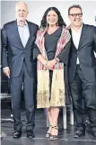  ??  ?? Raúl Padilla, Alejandra Frausto y César Moheno, en Guadalajar­a.