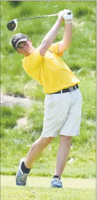  ?? Tyler Sizemore / Hearst Connecticu­t Media ?? Hamden’s Alex Aurora competes in the Greenwich Invitation­al on May 3 at Greenwich Country Club.