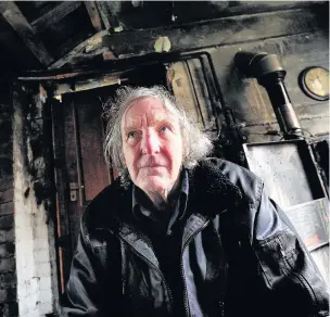  ??  ?? ●●Walter Kershaw in the kitchen of his home after Friday’s fire