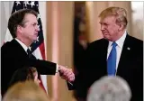  ?? OLIVIER DOULIERY / ABACA PRESS ?? In a primetime televised announceme­nt, President Donald Trump called Kavanaugh “one of the finest and sharpest legal minds of our time.”