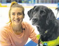  ??  ?? Libby Clegg who is pictured here with her guide dog, Hatti, is in the last five of ITV’s Dancing on Ice