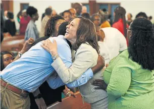  ?? JOHN LOCHER THE ASSOCIATED PRESS FILE PHOTO ?? As the daughter of an Indian mother and Jamaican father, Kamala Harris is also the first person of South Asian descent to ever run on a major presidenti­al ticket.