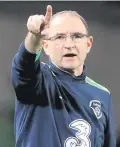 ??  ?? One way: Martin O’Neill urges his Republic team on last night
