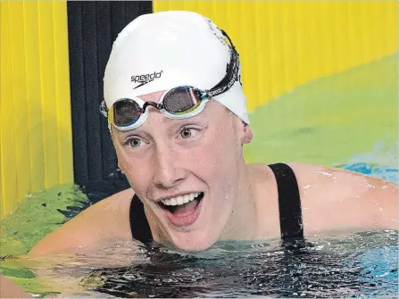  ?? CANADIAN PRESS FILE PHOTO ?? Seventee-year-old swimmer Taylor Ruck of Canada won eight medals in the pool at the Commonweal­th Games.