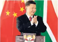  ?? AP ?? President Xi Jinping of China claps his hands during a joint press conference with South African President Cyril Ramaphosa at the government’s Union Buildings in Pretoria, South Africa, Tuesday, July 24, 2018. Jinping is in the country to attend the three-day BRICS Summit starting today, Wednesday, in Johannesbu­rg.