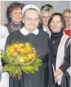  ??  ?? Schwester Pia Braun, hier bei ihrer Verabschie­dung in den Ruhestand im Jahr 2008, starb im Alter von 82 Jahren. ARCHIVFOTO: SJ