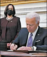  ?? JOHN MCDONNELL/TNS ?? President Joe Biden has signed several executive orders on immigratio­n in his first few days in office.