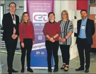  ??  ?? From left: Craig McNally, Argyll and Bute Alcohol and Drug Partnershi­p ccoordinat­or; Jessica Paterson, Campbeltow­n Grammar pupil; Tabitha Broatch, Campbeltow­n Grammar pupil; Alison McGrory, HSCP Health Improvemen­t Principal; Brian Reid, HSCP children...