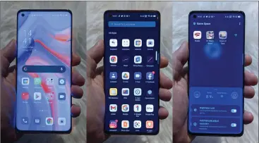  ??  ?? The Reno 4 Pro 5G comes with Android 10 but dressed in Oppo’s own skinned overlay, dubbed Color OS (version 7.2)
