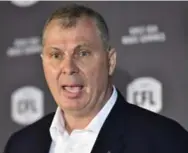  ?? FRANK GUNN/THE CANADIAN PRESS ?? CFL commission­er Randy Ambrosie says thinking about the safety of players is “just the right thing to do.”