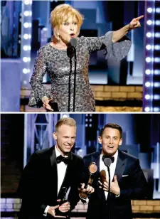  ??  ?? Premiados. “Dear Evan Hansen” obtuvo seis premios y Bette Midler (arriba) fue reconocida como mejor actriz.