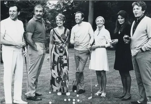  ??  ?? STAR LINE-UP: Michael Medwin, centre, with guests at a golf event in 1969 including actors Sean Connery, second left, Albert Finney, right, and Anouk Aimee.