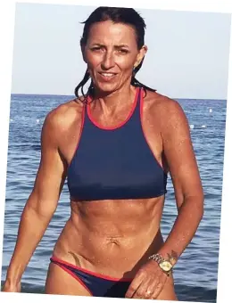  ??  ?? Gruelling: Davina McCall maintains a fearsome workout regime on holiday