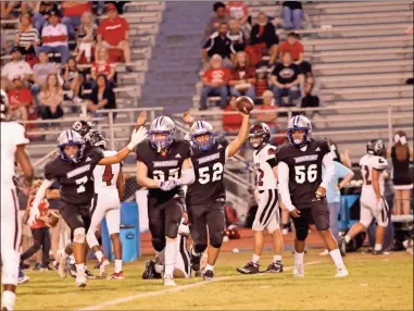  ?? Barbara hall ?? Gordon Central’s Daniel Romero holds up the football after a Chattooga turnover.