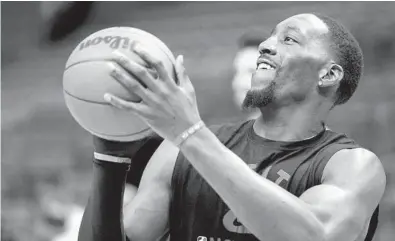  ?? ?? Bam Adebayo was back in the mix Saturday at Heat practice after sitting out due to health-and-safety protocols.