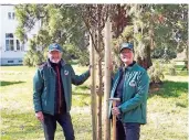  ?? FOTO: MALUCHE ?? Michaela und Detlef Maluche von den Rheinland Alpakas haben einen neuen Mammutbaum gepflanzt.