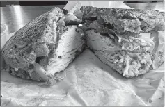 ?? ANN BALDELLI PHOTO ?? The Robin’s Minstrel signature sandwich at Press On Sandwich Crafters in North Stonington.