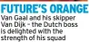  ?? ?? FUTURE’S ORANGE Van Gaal and his skipper
Van Dijk – the Dutch boss is delighted with the strength of his squad