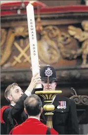  ?? FRANK AUGSTEIN / ASSOCIATED PRESS ?? Candles with names of the bombed places are mounted Tuesday during a service in St Paul’s Cathedral to commemorat­e the 10th anniversar­y of the bombings in London.