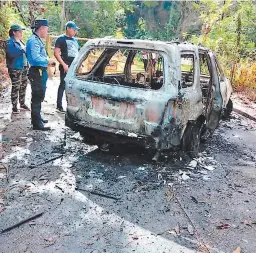  ?? FOTO: EL HERALDO ?? Se requisó varios explosivos y un vehículo fue encontrado calcinado.