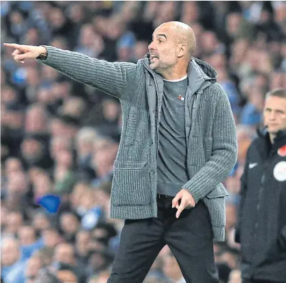  ??  ?? Manchester City manager Pep Guardiola gestures during a recent match.