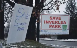  ?? JOELLE KOVACH EXAMINER ?? A report to city council’s general committee meeting on Monday recommends removing Inverlea Park from the short list of locations for a new firehall for the city’s north end.