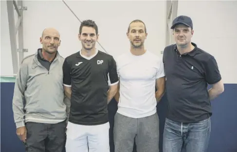  ??  ?? City’s management team, pictured last year, are reuniting - from left, Mile Rutherford, Danny Potter, Darin Killpartri­ck and Graeme Gee