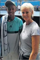 ?? Picture: SUPPLIED ?? INSPIRING COMMENT: Judy Murray with East London-born Siphosotha­ndo Montsi at the Australian Open
