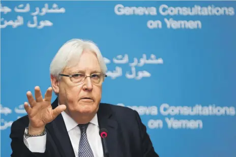  ?? EPA ?? Before heading to Geneva, UN envoy Martin Griffiths held a wide range of well-publicised meetings with Yemeni citizens